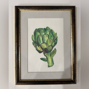 Original Artichoke Painting in Custom Frame